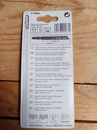 Sierra de calar P5501, 75mm, 2,5mm, madera
