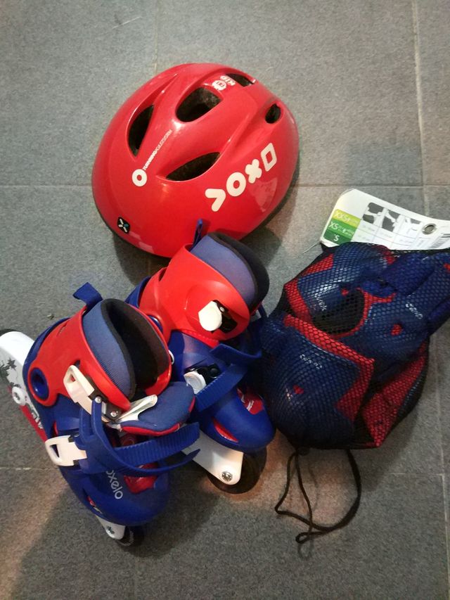 Patines casco protecciones