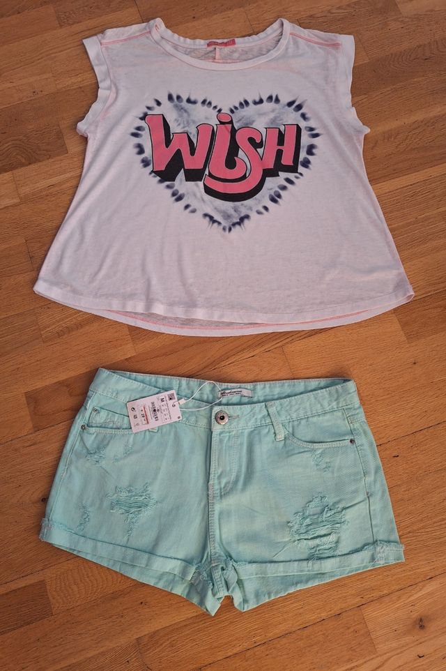 Lote de short vaquero roto y camiseta