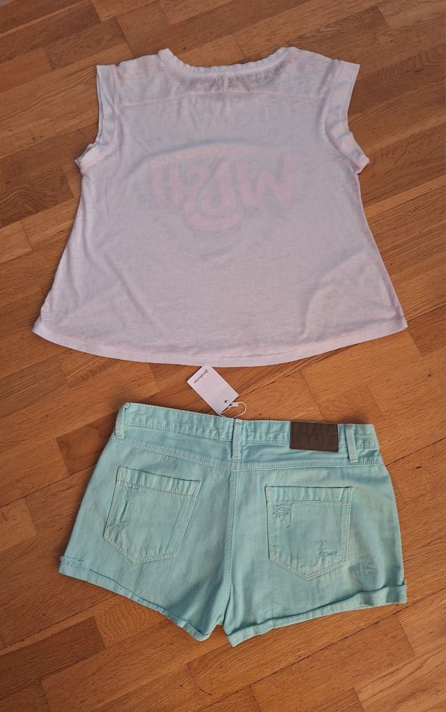 Lote de short vaquero roto y camiseta