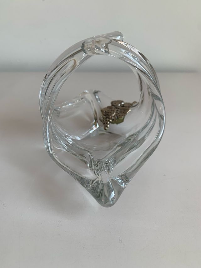 Adorno. Cristal y plata.  Antiguo