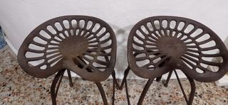 Juego de 2 taburetes de hierro forjado