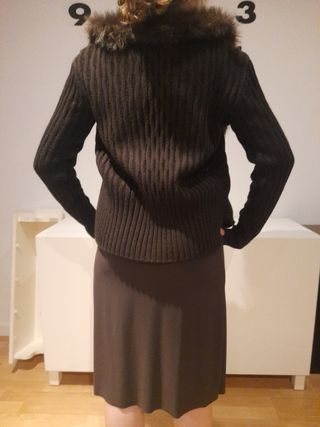 Vestido de fiesta marrón + chaqueta