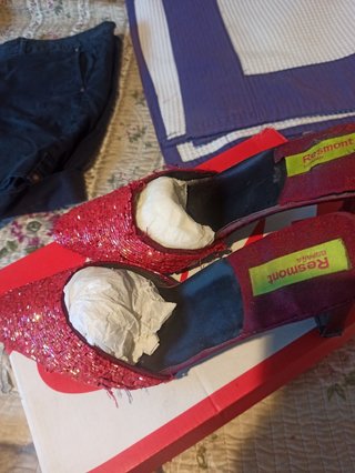 Zapatos fiesta piedras rojas