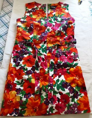 Vestido Cloche, 42, estampado flores, sin estrenar