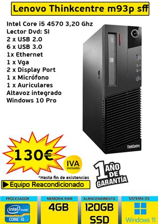 ORDENADOR CORE I5 CON 4GB RAM Y SSD