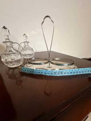 Set olio e aceto in vetro e acciaio
