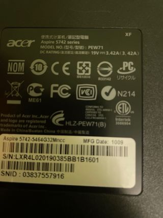 Acer aspire 5742 