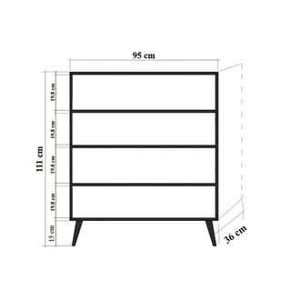 MUEBLE AUXILIAR MULTILÜX SWAN BLANCO NEGRO