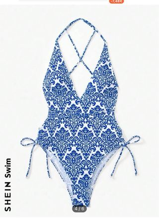 Bañador azul y blanco T40-42 Nuevo