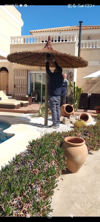 Sombrillas de carri verzo mimbre