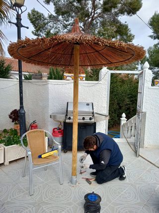 Sombrillas de carri verzo mimbre