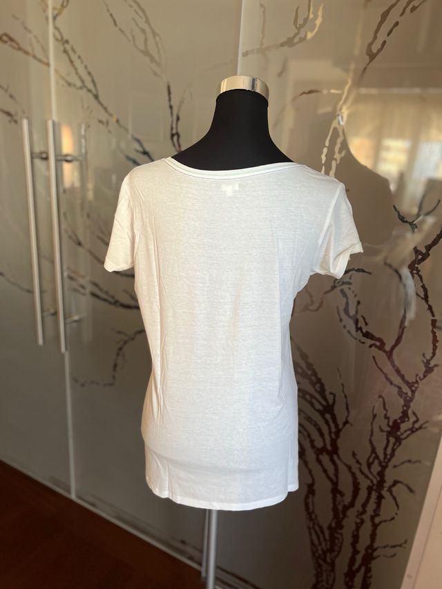 T-shirt bianca scritte avanti tg. L