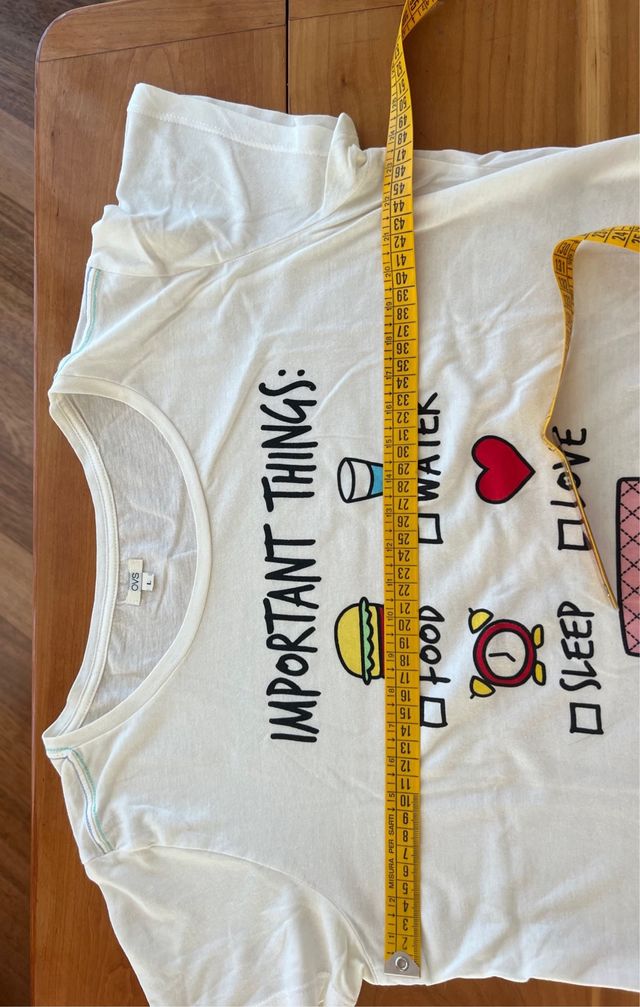 T-shirt bianca scritte avanti tg. L