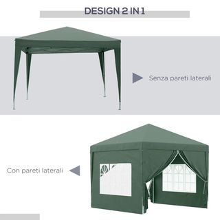 Gazebo 3x3 m da Giardino Impermeabile in Acciaio c