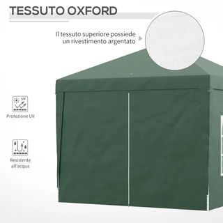 Gazebo 3x3 m da Giardino Impermeabile in Acciaio c