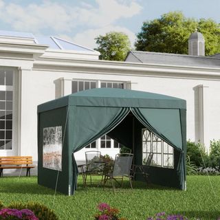 Gazebo 3x3 m da Giardino Impermeabile in Acciaio c