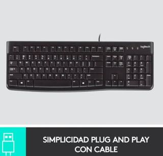 Logitech K120 Teclado con Cable USB Negro#07D258