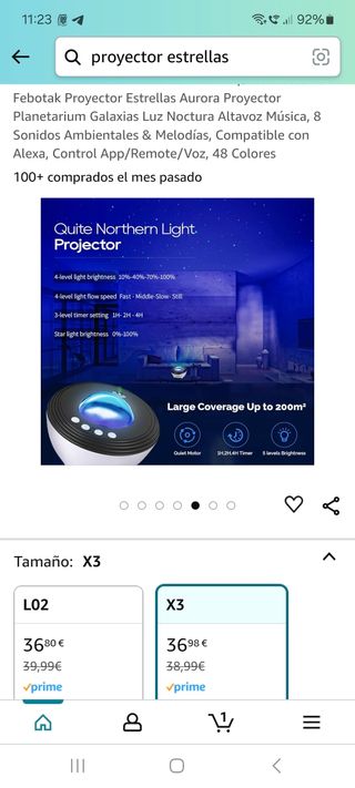 Proyector de estrellas música luz