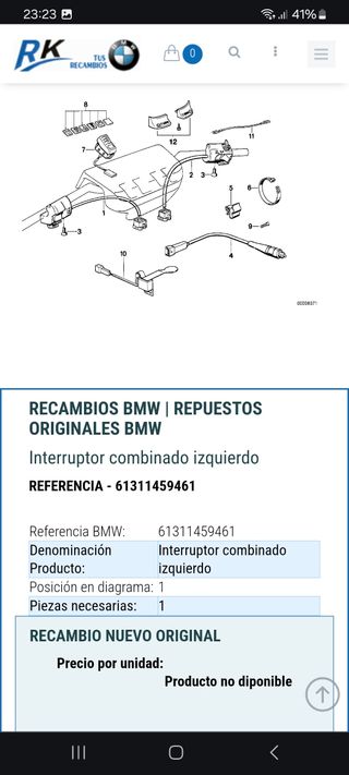 RECAMBIO MOTO BMW INTERRUPTOR COMBINADO 