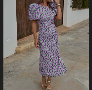 Vestido mangas farol