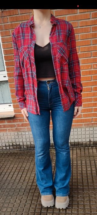 Camisa cuadros leñador Stradivarius 