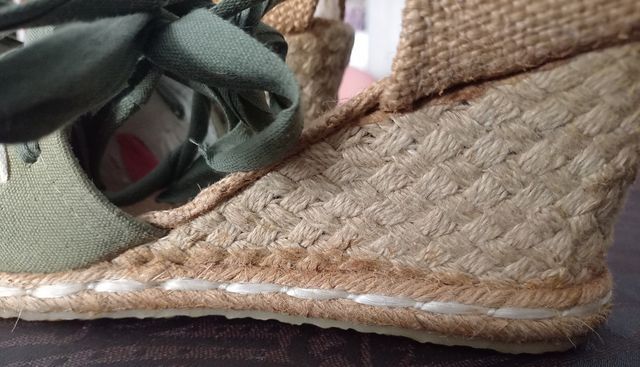 Sandalias/Alpargatas con tacón, talla 37