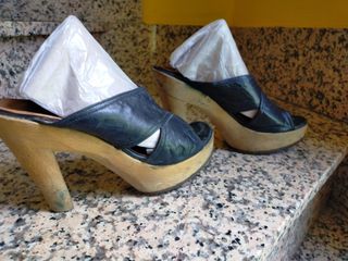 Zapatos plataforma altos piel T 38