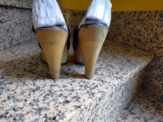 Zapatos plataforma altos piel T 38