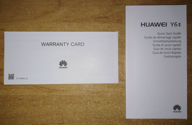 huawei Y6 II empty box