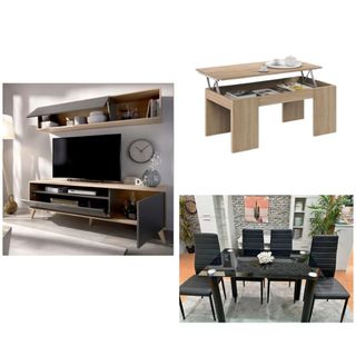 juego de salon+comedor 4 plazas+ mesa de centro