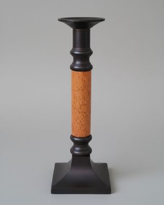 ANTIGUO CANDELABRO - BRONCE MADERA