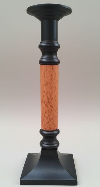 ANTIGUO CANDELABRO - BRONCE MADERA