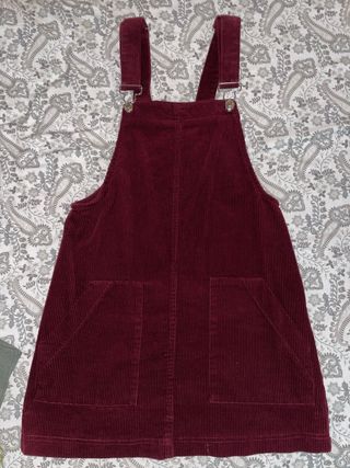 Vestido peto de pana granate