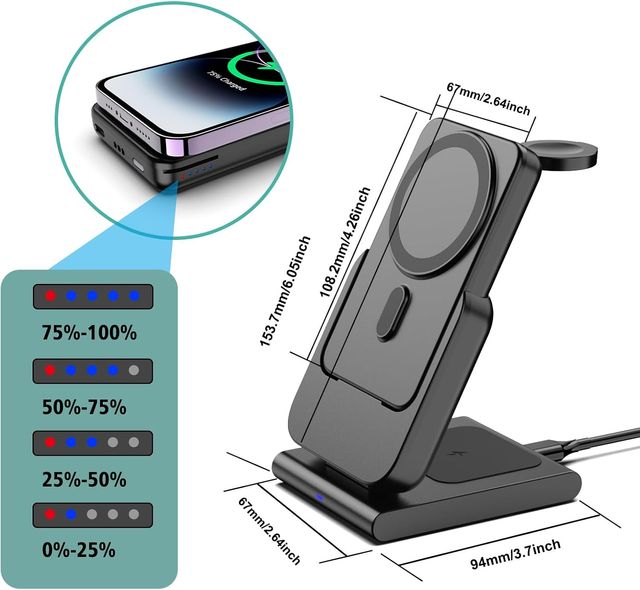 NOVO carregador de viagem sem fios para iPhone 5000mAh