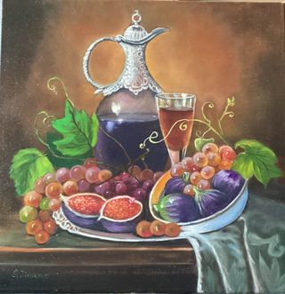 Cuadro pintura al óleo Bodegón 
