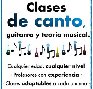 Clases de canto, guitarra y música.