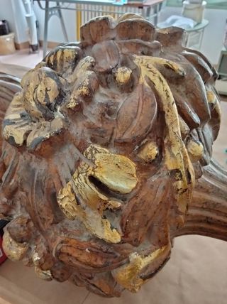 Pie de lampara madera