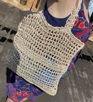 Bolso rafia crochet