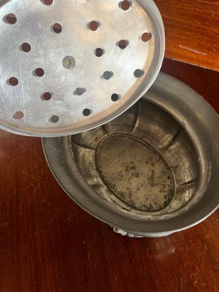 Porta pot-pourri peltro vintage