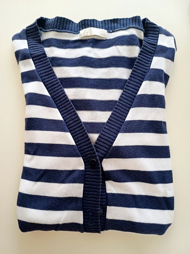 Chaqueta de punto de rayas marineras