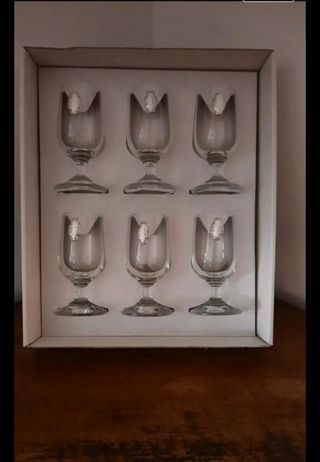 6 bicchierini vetro argento