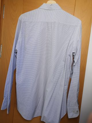 Camisa M blanca Massimo Dutti con puntos azules