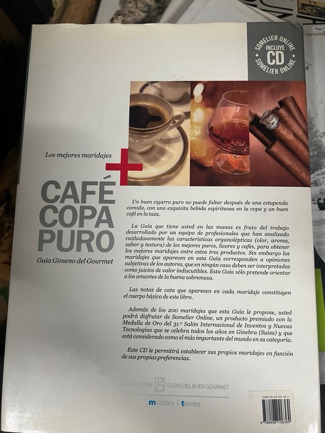 Libro: Cafe, Copa y Puro. Maridajes