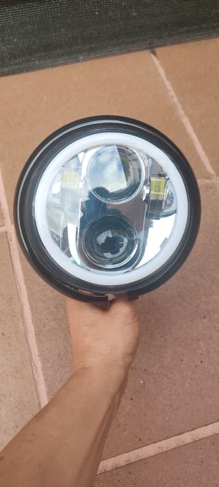 2 faros led para moto y carcasa