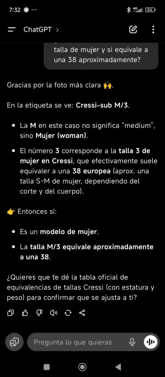 Neopreno mujer  5-7 mm talla M