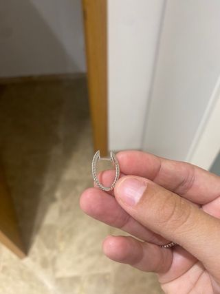 Pendiente oro blanco Tous