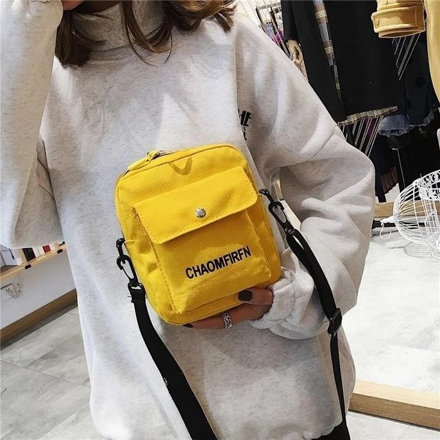 Bolso cruzado amarillo de un hombro para mujer