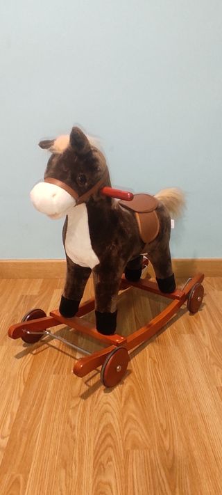 Caballo balancín con ruedas juguete niños