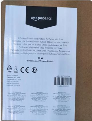 Amazon Basics Purificador de aire portátil de velo